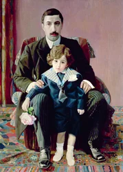 Ritratto di Arman Frantsevich Aziber e suo figlio, 1915